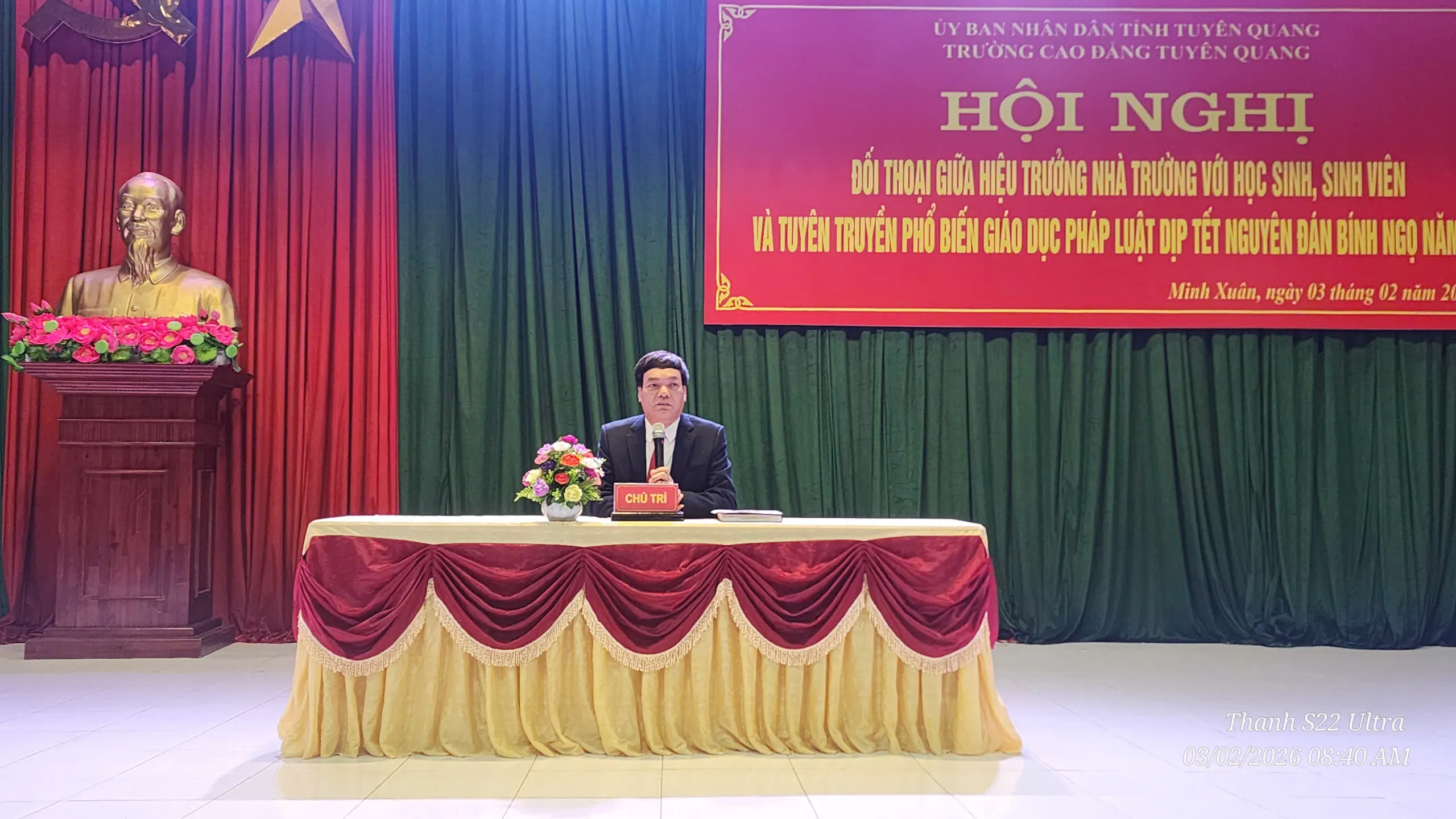 Thumbnail Hội nghị đối thoại với Học sinh, sinh viên và tuyên truyền phổ biến giáo dục pháp luật Tết nguyên đán Bính ngọ năm 2026