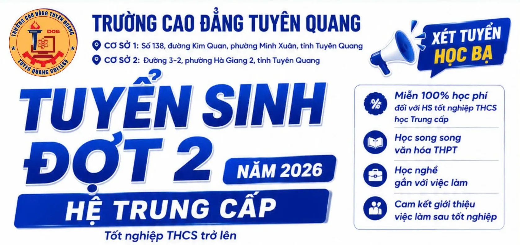 Thumbnail Thông báo tuyển sinh đợt 2 hệ trung cấp