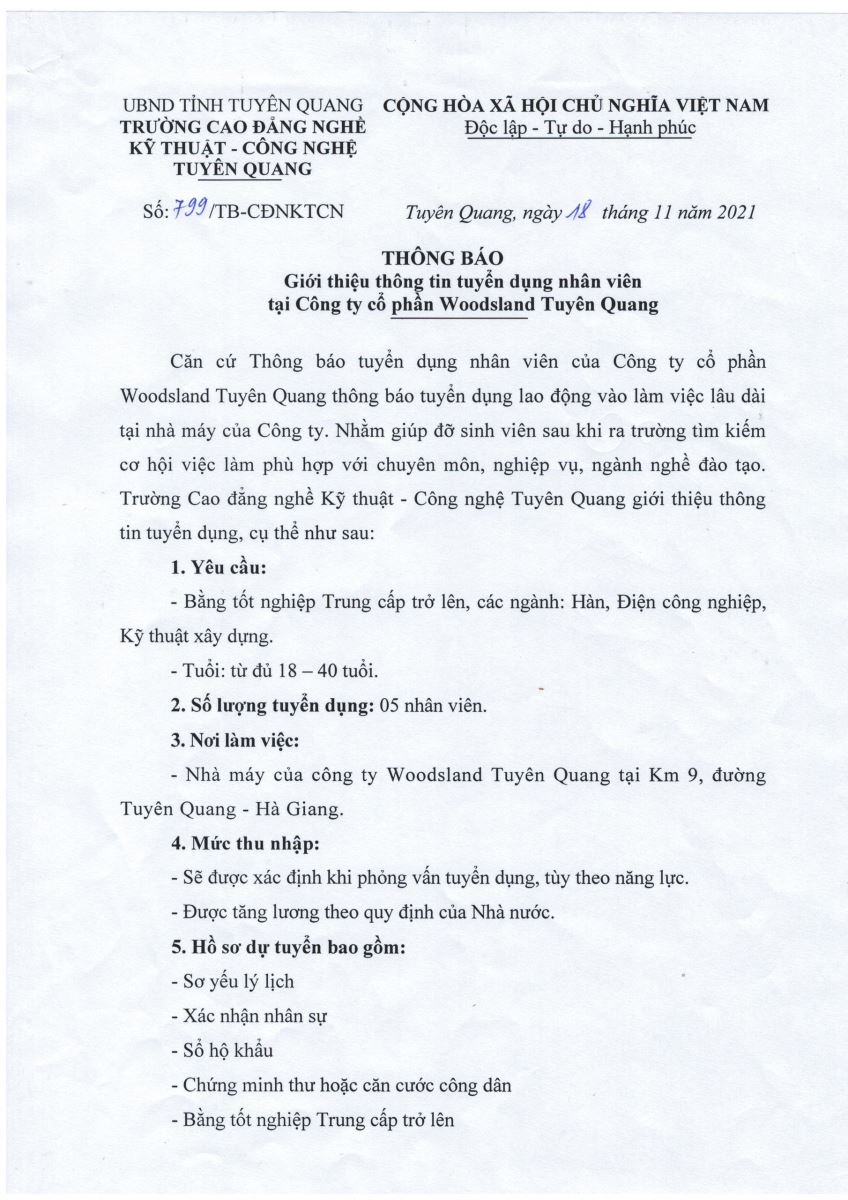 Danh mục tài liệu ôn tập thi tuyển viên chức vòng 2 (Kèm theo Văn bản  số 19/CĐNKTCN-HĐTD  ngày 16  tháng 12  năm 2021

của Hội đồng Tuyển dụng viên chức năm 2020 Trường Cao đẳng nghề

Kỹ thuật - Công nghệ Tuyên Quang)
